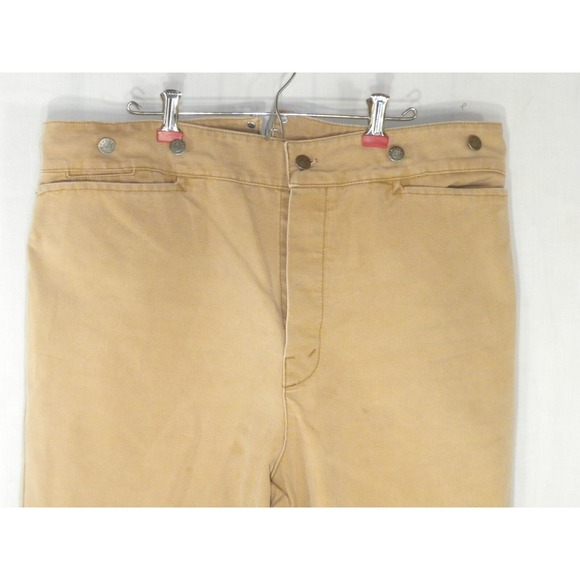 Vtg Wah Maker Frontier Jeans 40x26 Brown Buckle Back Button Fly Canvas USA‎ - Picture 2 of 13